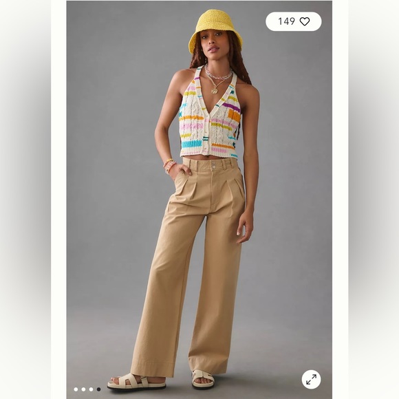 Anthropologie Pernille Rosenkilde Halter Knit Cropped Tank Size XL. - Picture 5 of 10